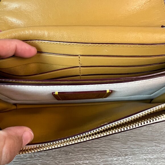 Coach Callie Foldover 24909 Chain Clutch with Metal Tea Rose - Picture 8 of 9